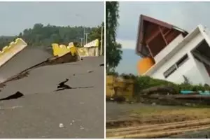 Detik-detik rumah dan jembatan amblas ditelan ombak, begini faktanya
