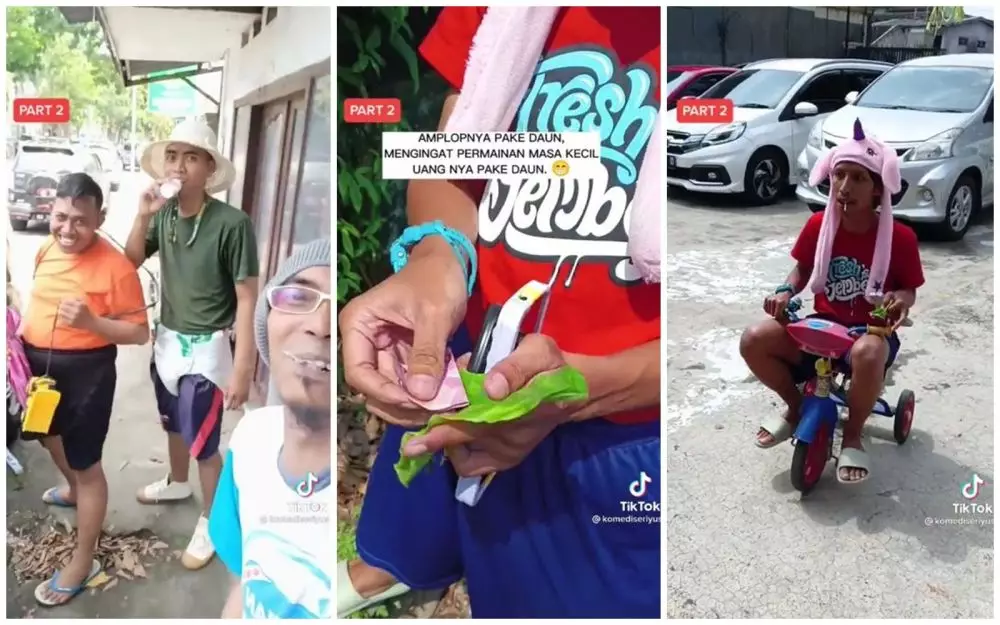 pakai kostum bocah di nikahan teman © TikTok/@komediseriyus pakai kostum bocah di nikahan teman © TikTok/@komediseriyus