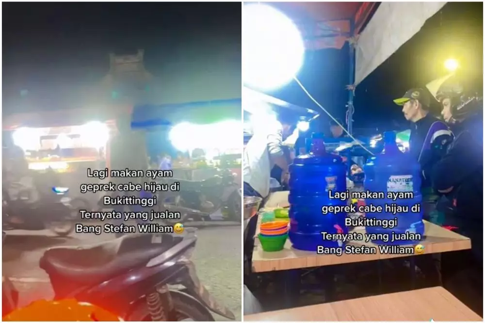 potret penjual ayam geprek mirip stefan william © TikTok
