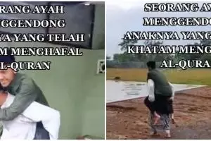 Bahagia anak khatam Al-Qur'an, reaksi pria ini bikin haru