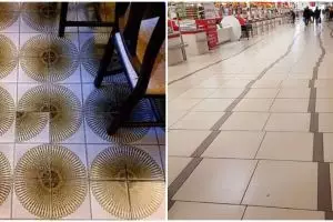 11 Potret lucu keramik nggak simetris ini bikin gregetan lihatnya