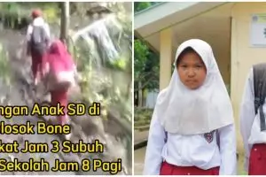 Demi sekolah, dua siswa SD ini jalan kaki lima jam setiap hari