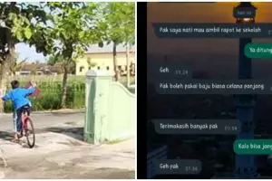 Anak SD ini ambil rapor sendiri tanpa orang tua, alasannya bikin haru