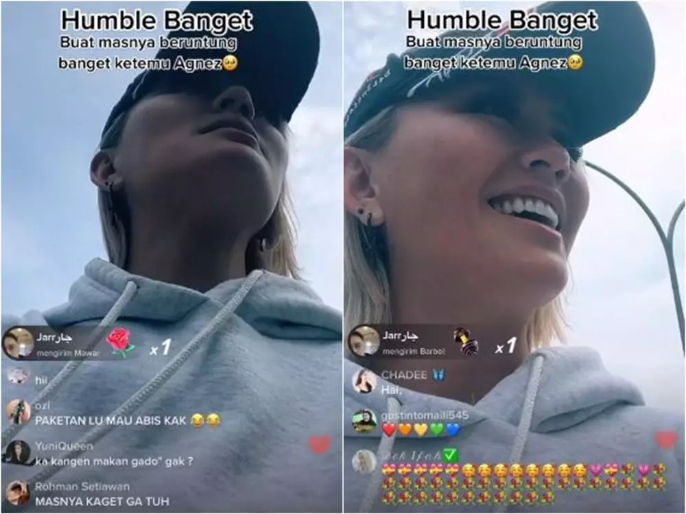sikap agnez mo live bareng satpam © TikTok