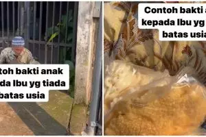 Kakek 60 tahun ini tetap jualan kerupuk demi pengobatan ibu yang sakit