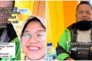 Kisah wanita ajak driver ojek rayakan ulang tahunnya, bikin haru