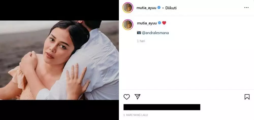 Mutia Ayu pamer foto gandeng seorang pria © Instagram/@mutia_ayuu