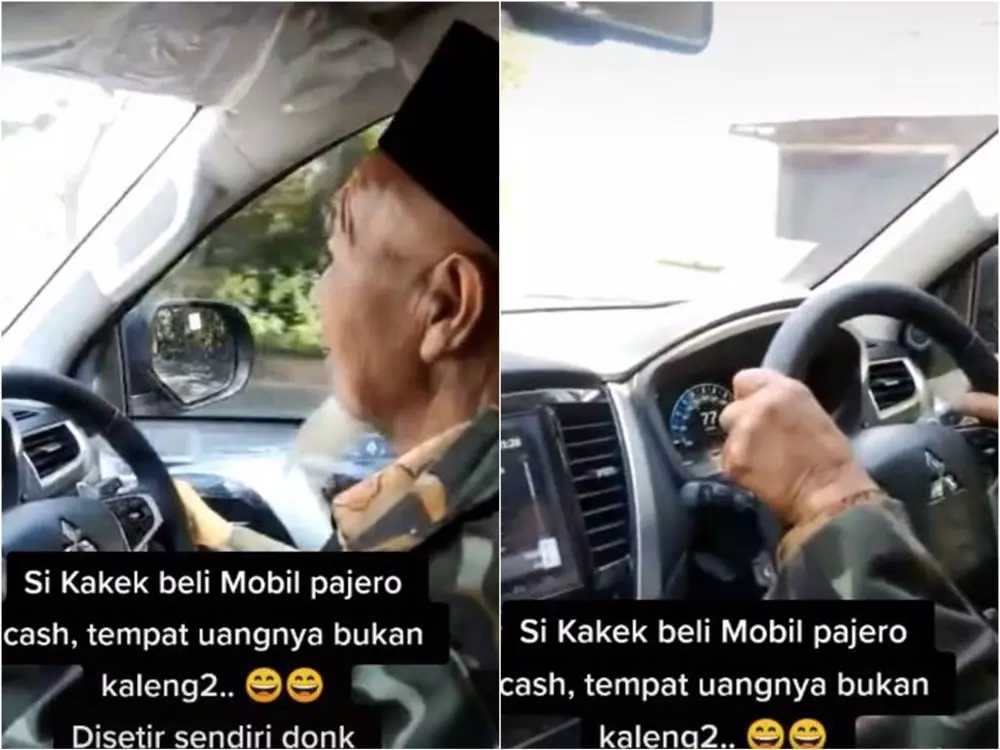 kakek beli mobil bawa uang sekarung © TikTok