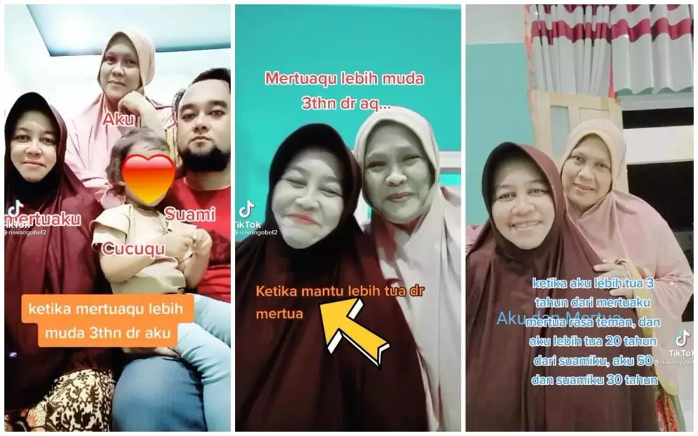 menantu lebih tua 3 tahun dari mertua © TikTok/@riavangobel2