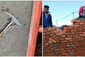 13 Potret kocak kuli bangunan bikin tembok, tingkahnya ada-ada aja