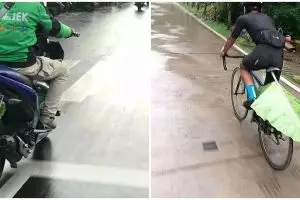 11 Benda nyeleneh pengganti spakbor motor ini idenya bikin heran