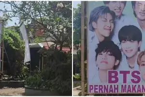 Warung dipasang poster BTS Pernah Makan Di Sini, faktanya bikin ketipu