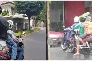 11 Potret lucu bawa barang dibonceng motor, caranya nyeleneh pol