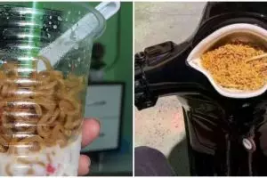 13 Potret nyeleneh wadah makan mi ini bikin nggak habis pikir