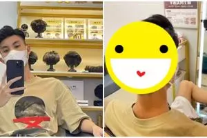 Potret lucu pria potong rambut, tampak depan & belakang bikin terkejut