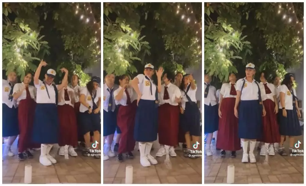 Aksi Agnez Mo pakai seragam SMP © berbagai sumber