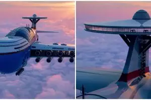 Intip desain hotel terbang kapasitas 5000 orang, bak kapal Titanic