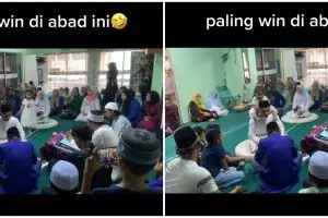 Bocah lompat ke bahu pengantin saat ijab kabul, aksinya bikin terkejut