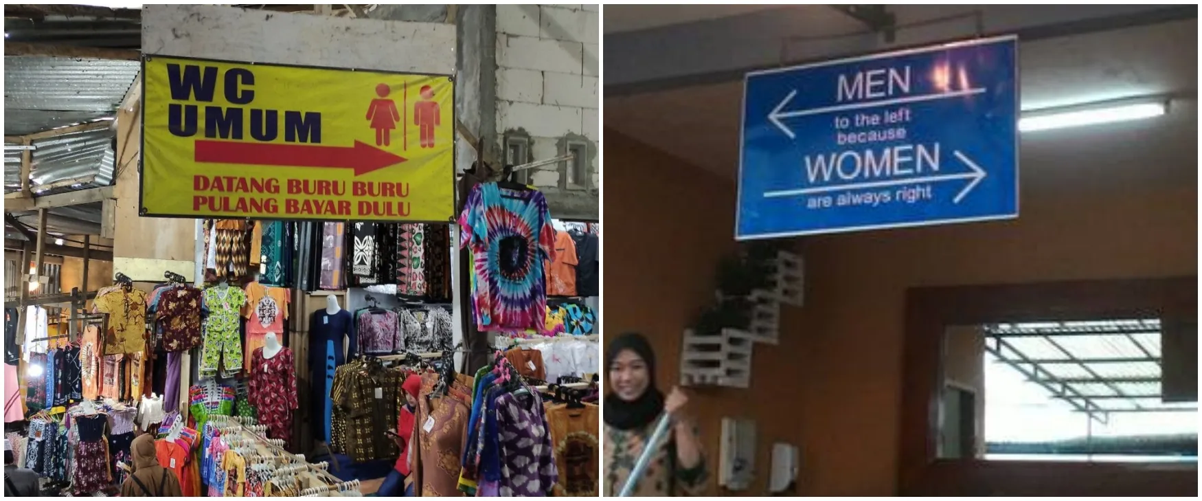 11 Petunjuk nyeleneh arah ke toilet ini bikin geleng-geleng kepala
