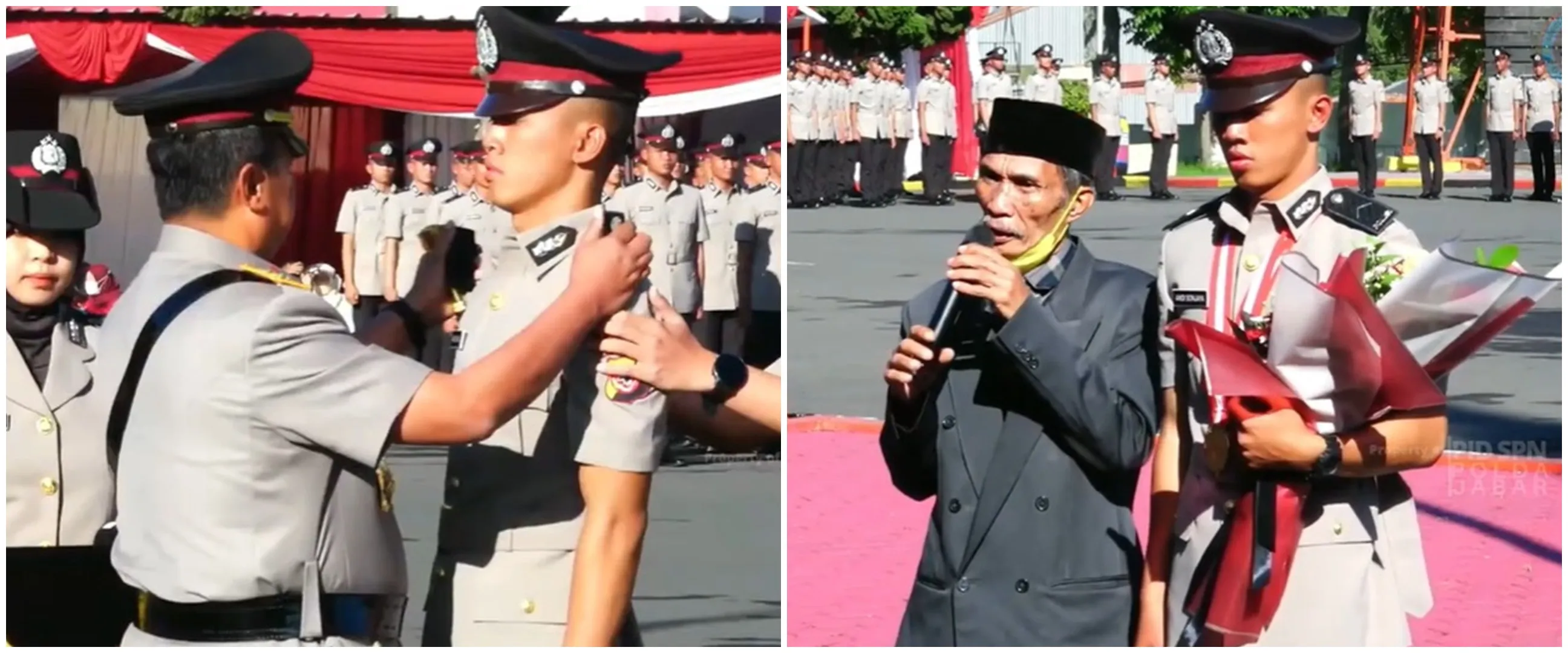 11 Momen haru anak sopir angkot jadi lulusan polisi terbaik