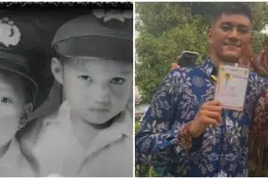 Momen haru kakak adik lolos Bintara Polri, sujud syukur di kaki ibu