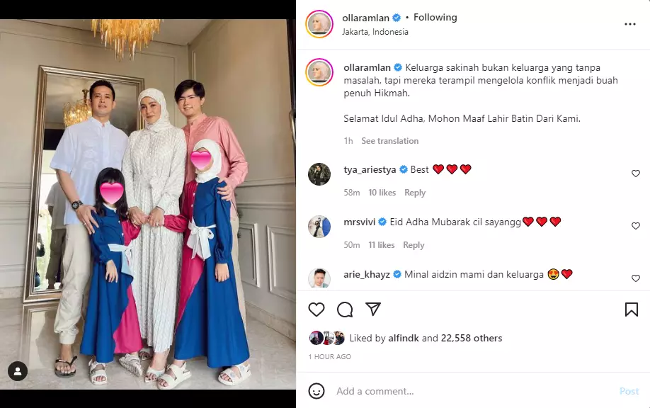 Momen manis Olla Ramlan & Aufar Instagram