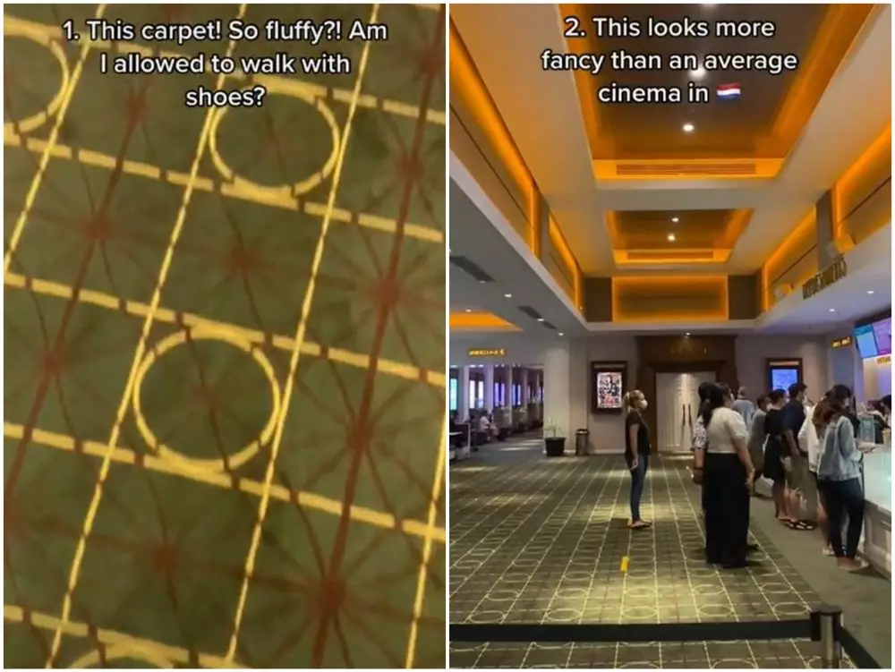 reaksi bule nonton bioskop pertama kali © TikTok