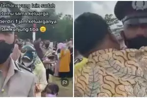 Momen haru Bintara Polri sejam berdiri menanti keluarga saat lulusan