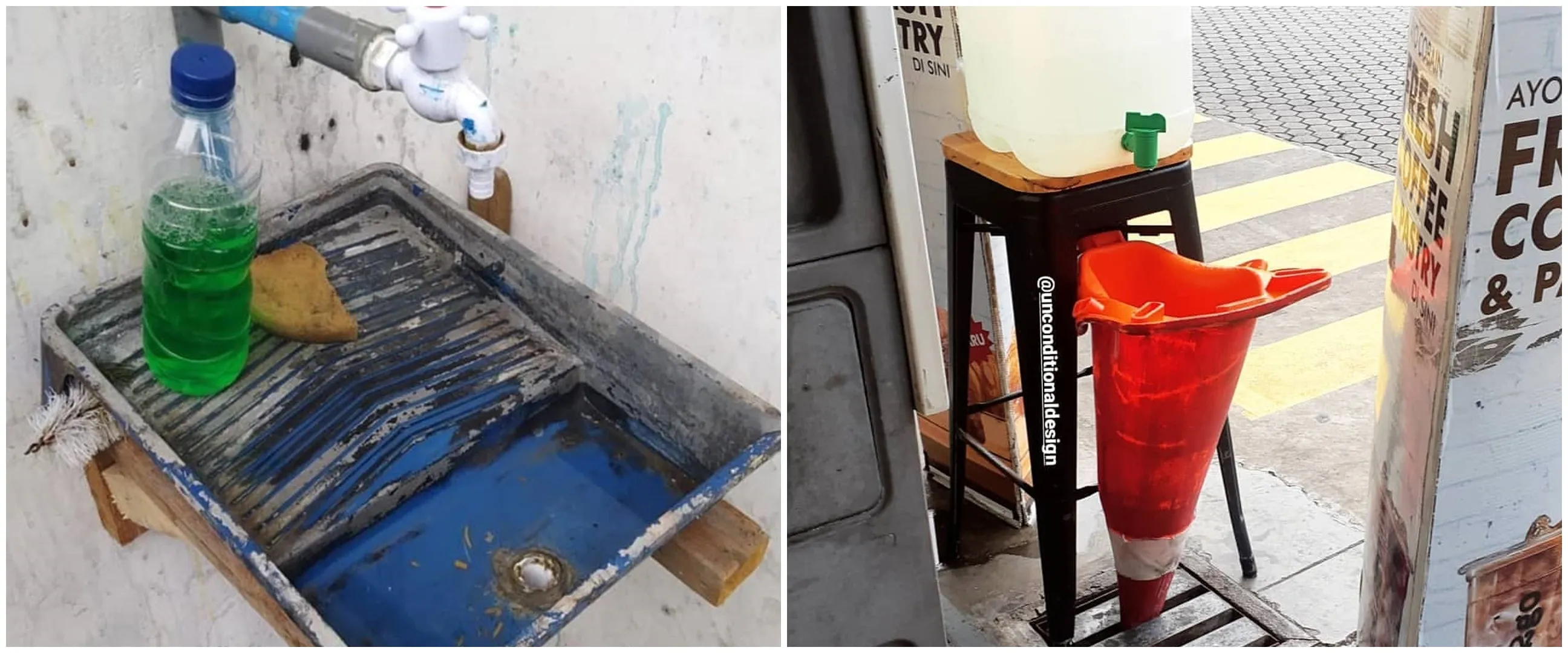 11 Penampakan nyeleneh wastafel dari barang bekas, kreatif pol