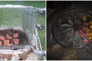 11 Momen lucu masak outdoor, barang yang dipakai nyeleneh