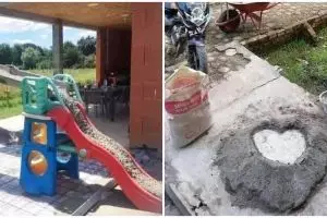 11 Cara nyeleneh kuli ngaduk semen, bikin tepuk jidat