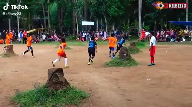 main bola tarkam di tengah pohon kelapa © berbagai sumber