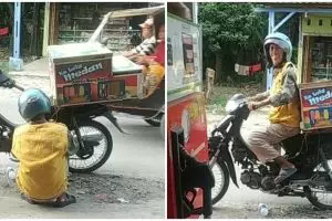 Pedagang es ini tukar dagangannya dengan bensin, alasannya bikin haru
