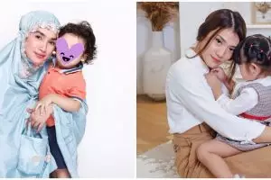 Gaya 9 istri komedian pemotretan bareng anak, Nathalie Holscher anggun