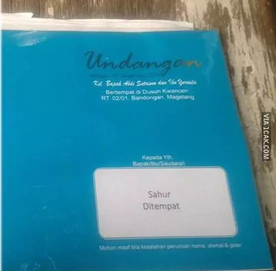 nama undangan bikin mikir  Istimewa