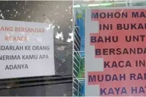 11 Peringatan lucu di kaca ini bikin ikutan baper