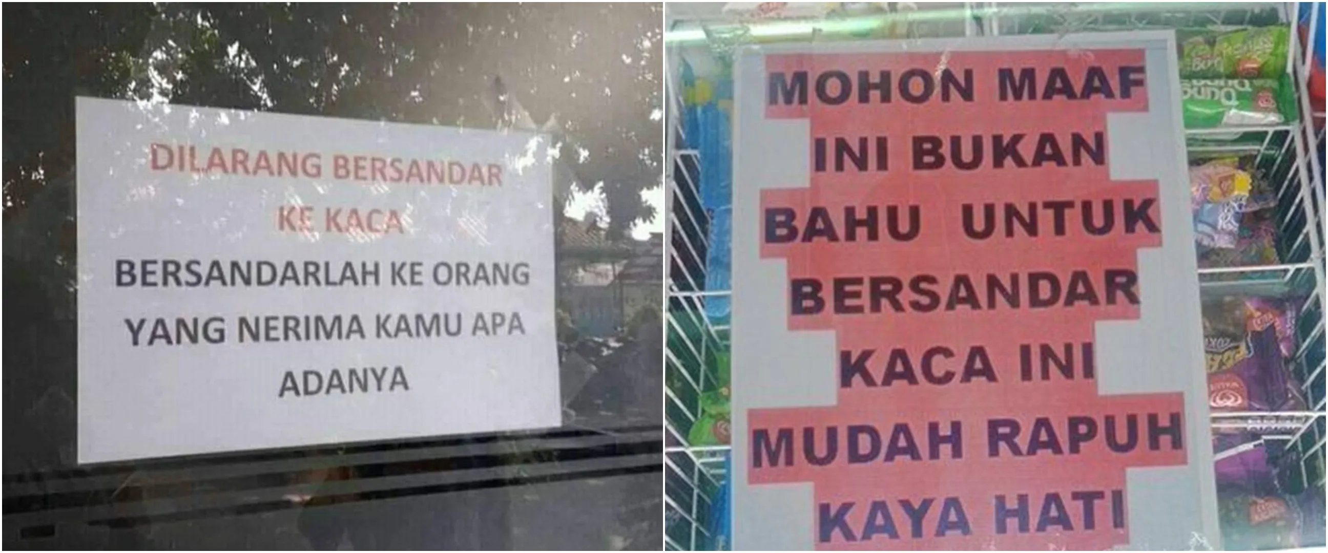 11 Peringatan lucu di kaca ini bikin ikutan baper