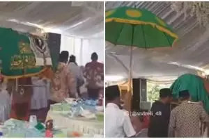 Momen keranda jenazah lewat di tengah pesta pernikahan, tuai atensi