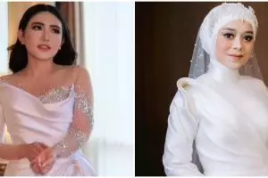 Sama-sama karya Hian Tjen, 9 beda gaya gaun nikah Via Vallen dan Lesty