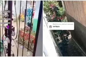 Jalan utama dihalangi tetangga, wanita ini bongkar pagar rumah