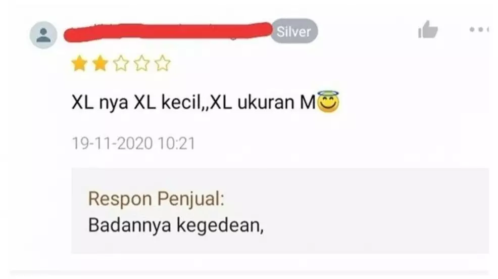 Balasan lucu penjual online shop di ulasan pembeli © berbagai sumber Balasan lucu penjual online shop di ulasan pembeli © berbagai sumber