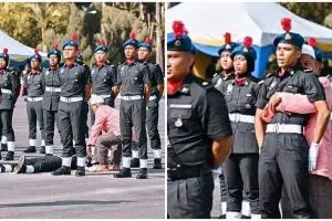 Pengorbanan paman menopang keponakannya yang pingsan saat pengukuhan