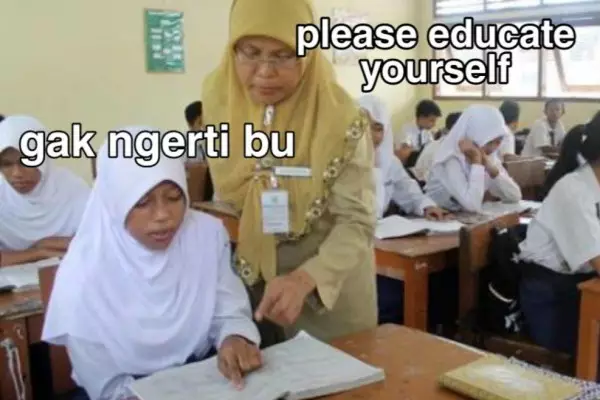 Meme percakapan guru dengan murid Berbagai sumber