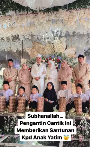 Pasangan pengantin undang anak yatim Berbagai sumber