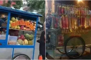 13 Salah tulis di gerobak dorong ini bikin bingung yang lihat