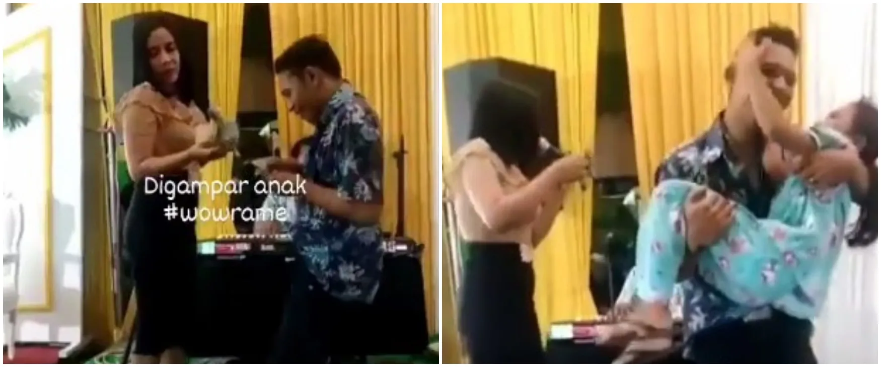 Kesal ayahnya joget dengan biduan, sang anak lakukan hal tak terduga