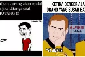 17 Meme kocak gambarkan susahnya nagih utang ini relate abis