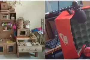 11 Potret lucu alih fungsi kardus, ada-ada aja ide kreatifnya