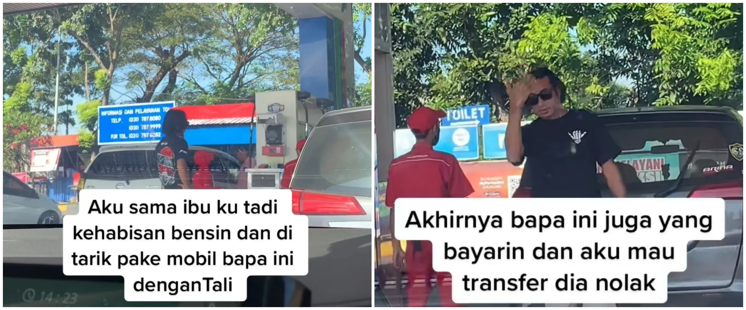 Bantu ibu dan anak yang kehabisan bensin, aksi pria ini tuai pujian