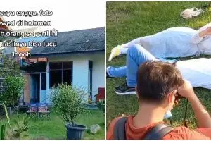 Pasangan ini foto prewed di halaman orang, 11 potret hasilnya estetik